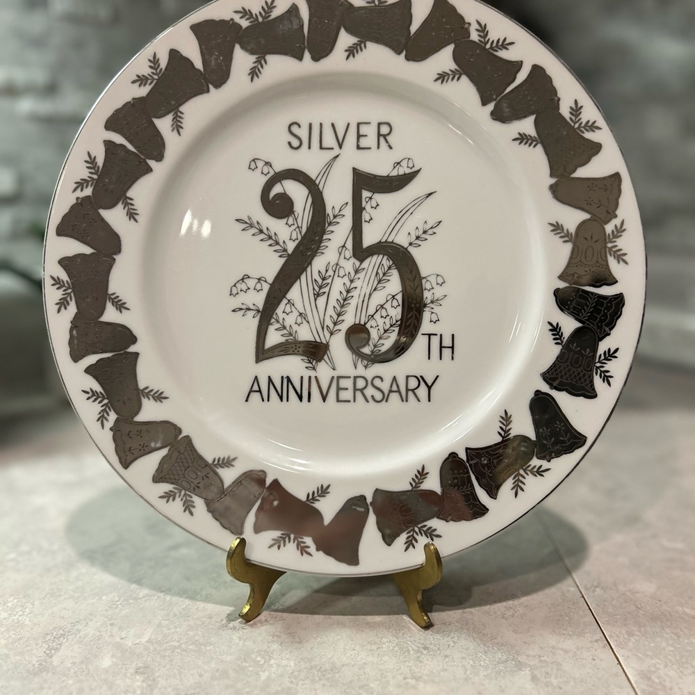 Vintage Norcrest Silver 25th Anniversary Decorative Plate
